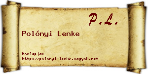 Polónyi Lenke névjegykártya